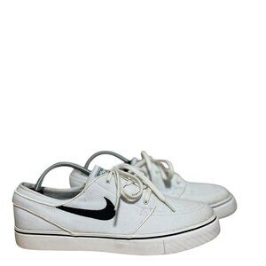 Nike SB Zoom Stefan Janoski Skateboarding 615957-100 White Canvas Men's sz 9.5